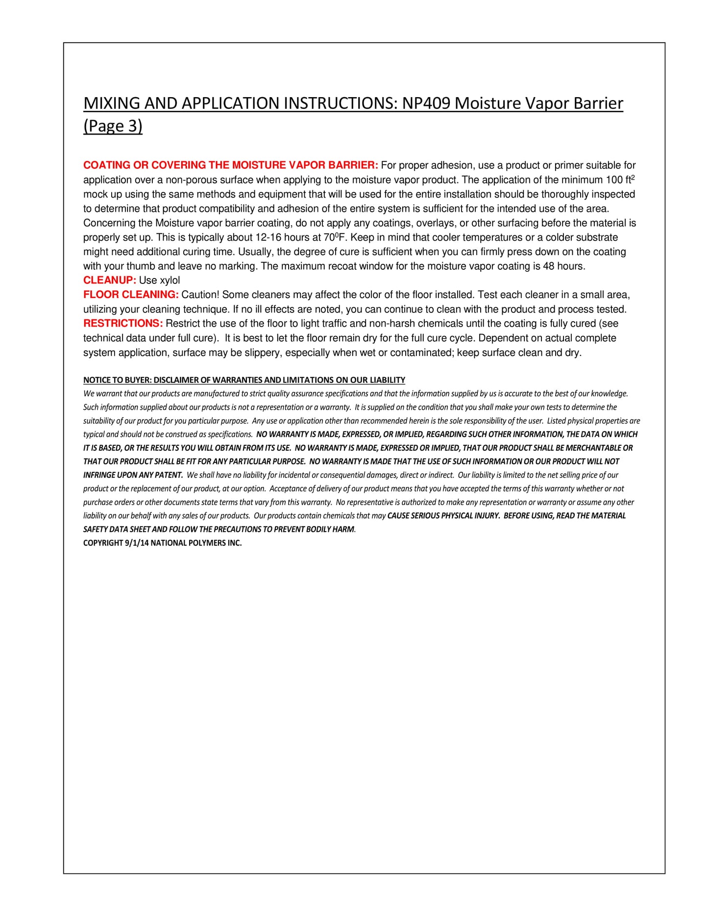 Gorilla Coatings Moisture Vapor Barrier